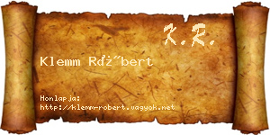 Klemm Róbert névjegykártya