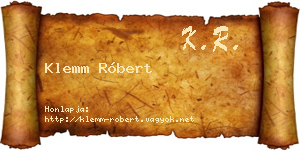 Klemm Róbert névjegykártya